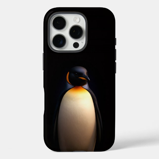 Coques Case-Mate iPhone Black 4 Luxe iPhone 16 Pro, Empereur Penguin (Verso)
