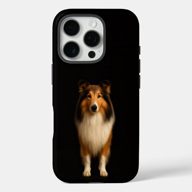 Coques Case-Mate iPhone Black 4 Luxe iPhone 16 Pro, Loyal Collie Dog (Verso)