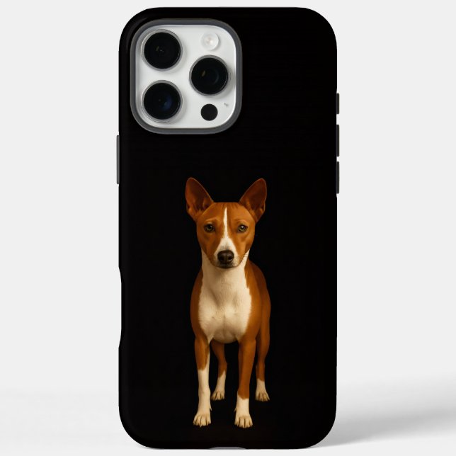 Coques Case-Mate iPhone Black 4 Luxe iPhone 16 Pro Max, Classy Basenji Dog (Verso)