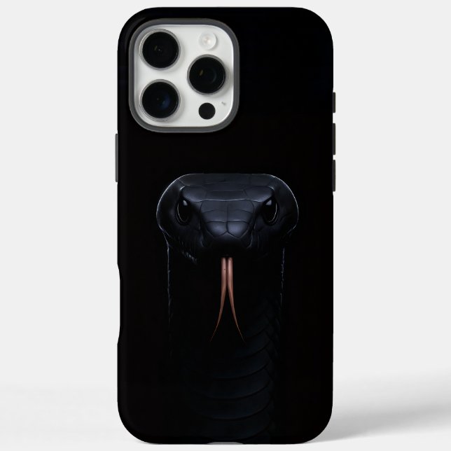 Coques Case-Mate iPhone Black 4 Luxe iPhone 16 Pro Max Coque, Black Mamba (Verso)