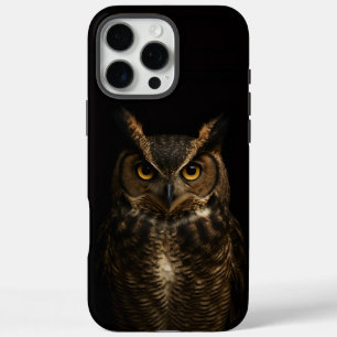 Coque iPhone 16 Pro Max Black 4 Luxe iPhone 16 Pro Max, Golden Eye Owl