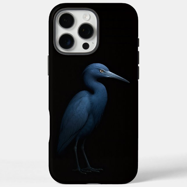 Coques Case-Mate iPhone Black 4 Luxe iPhone 16 Pro Max, Petit Héron Bleu (Verso)