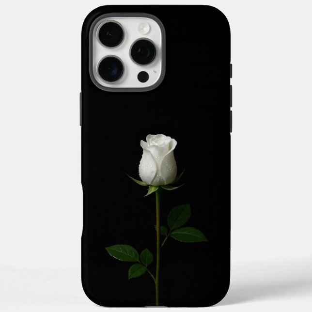 Coques Case-Mate iPhone Black 4 Luxe iPhone 16 Pro Max, Pure White Rose (Verso)