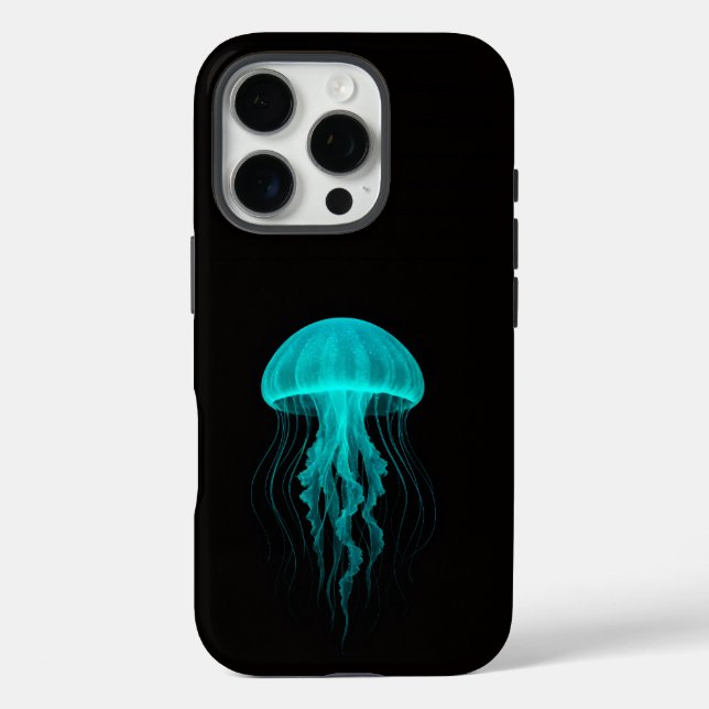 Coques Case-Mate iPhone Black 4 Luxe iPhone 16 Pro, Méduse Verte (Verso)