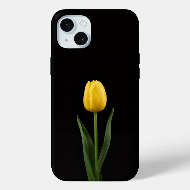 Coques Case-Mate iPhone Black 4 Luxe, Tulipe Dorée iPhone 15 Plus (Verso)
