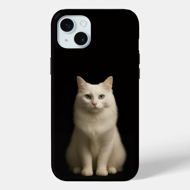 Coques Case-Mate iPhone Black 4 Luxe, Turkish Angora Cat (Verso)