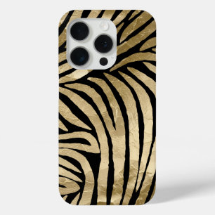 Coque Case-Mate iPhone Black and Gold Glam Zebra Print