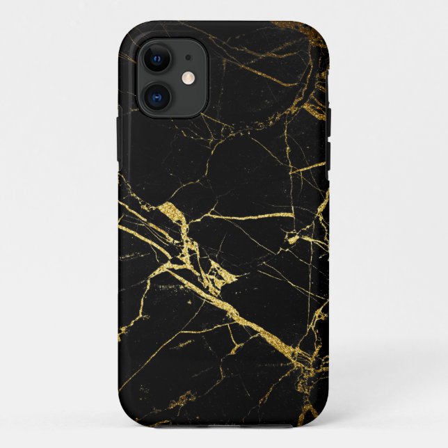 Coques Case-Mate iPhone Black and Gold Marble (Dos)