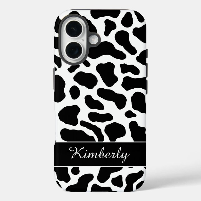 Coques Case-Mate iPhone Black and White Cow Print  (Verso)