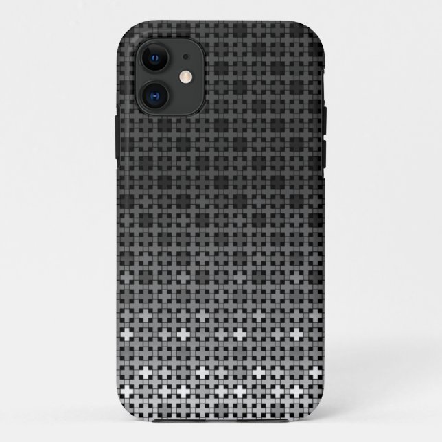 Coques Case-Mate iPhone Black and white geometric gradient pattern  (Dos)