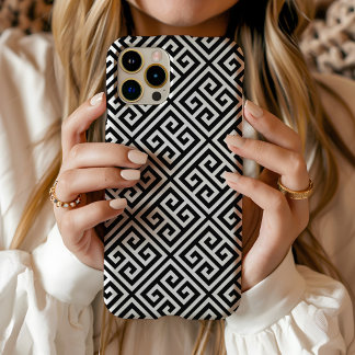 Coque iPhone 15 Pro Max Black and White Greek