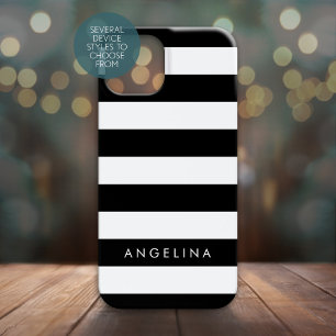 Etui iPhone 13 Mini Black and White Striped
