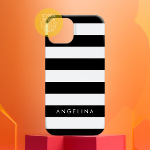 Coque Pour iPhone 14 Pro Black and White Striped