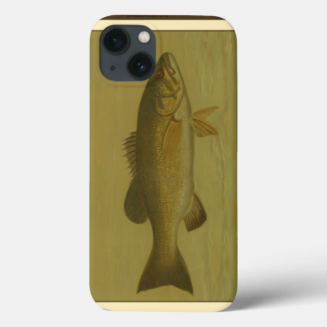 Coques Case-Mate iPhone Black Bass on a Green Background (Verso)