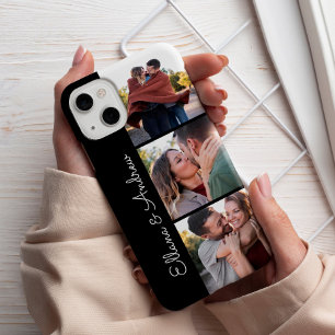 Case-Mate iPhone Case Black Black Couple Names 3 Photo Collage