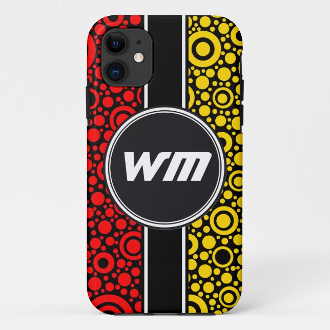 Coques Case-Mate iPhone Black Dots & Circles Grid + your backgr. & (Dos)