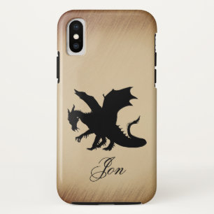 Case-Mate iPhone Case Black Dragon Rustic Arrière - plan Personnel