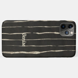 Case-Mate iPhone Case Black & Faux Gold Stried