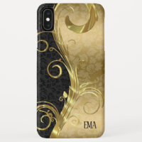 Black Gold Damask Gold