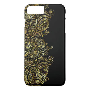 Coque Case-Mate Pour iPhone Black & Gold Floral Paisley dentelle