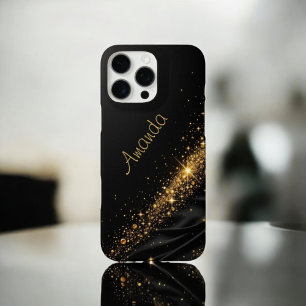 Coque iPhone 16 Pro Max Black Gold Fusion