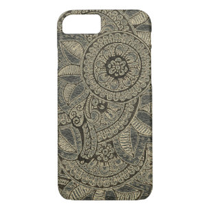 Coque iPhone 8/7 Black Gold Vintage dentelle Boho Mandala Dreamcatc