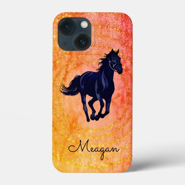 Coques Case-Mate iPhone Black Horse Rustic Sparkle   (Verso)