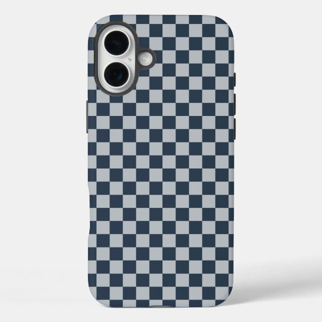 Coques Case-Mate iPhone Black ice checkered board pattern (Verso)