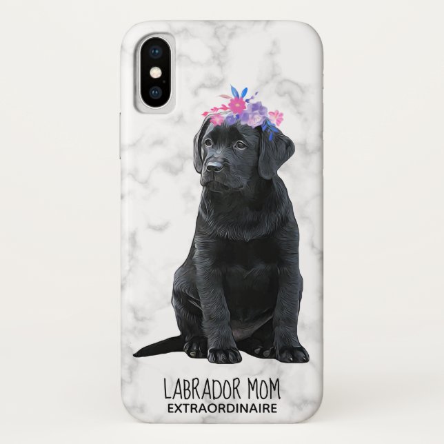 Coques Case-Mate iPhone Black Lab Maman Puppy Labrador (Dos)