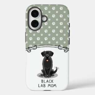 Coque Pour iPhone 16 Black Lab Mom (Labrador Retriever Mom) mignonne ch