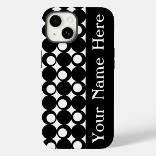 Coque Pour iPhone 14 Black Mod Ball Design avec nom