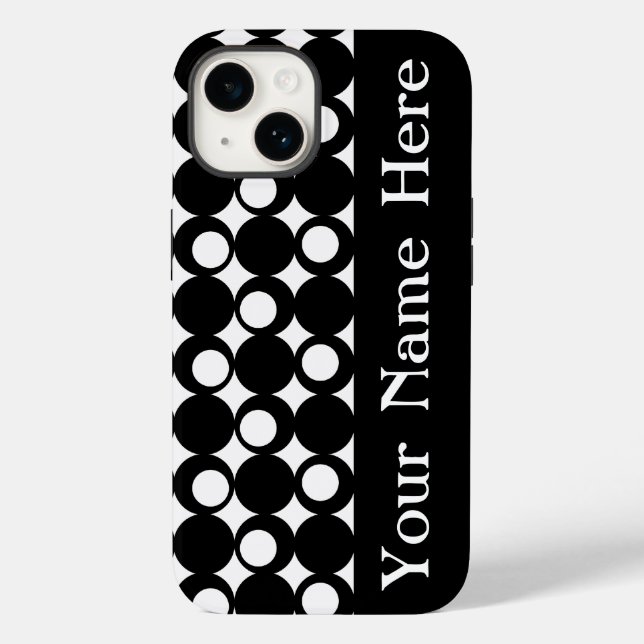 Coques Case-Mate iPhone Black Mod Ball Design avec nom (Verso)