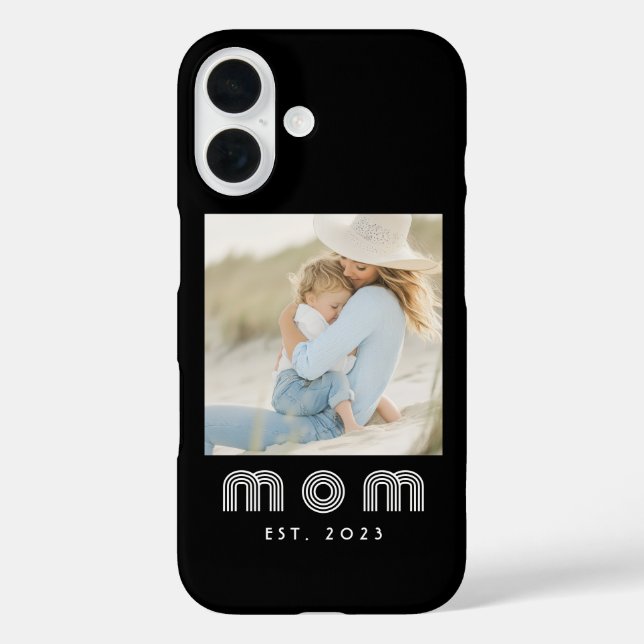 Coques Case-Mate iPhone Black Mom Established Retro Script Photo (Verso)