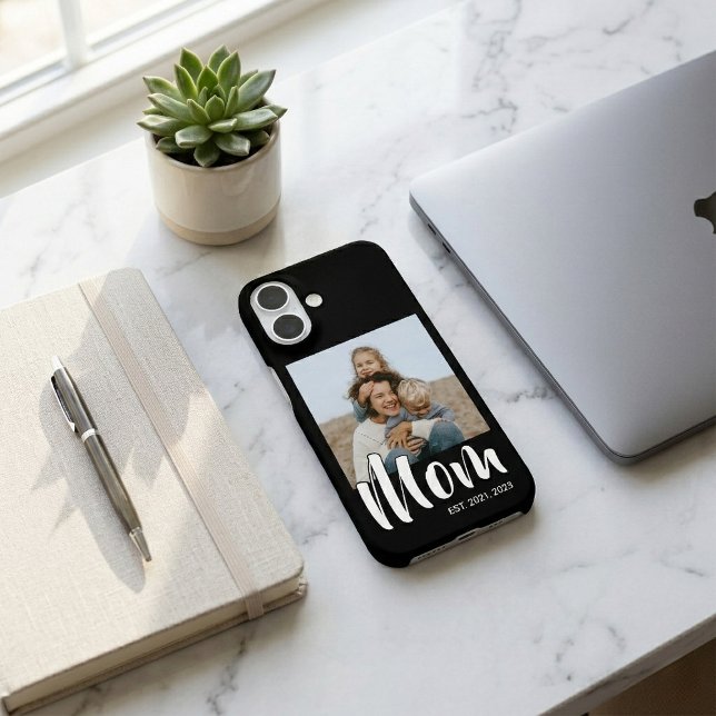 Coques Case-Mate iPhone Black Mom Established Script Photo (Black Mom Established Script Photo Phone Case)