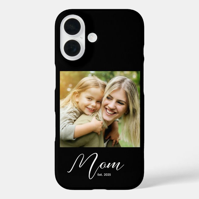 Coques Case-Mate iPhone Black Mom Established Script Photo Case-Mate (Verso)