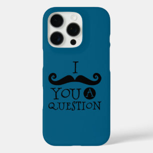 Coque iPhone 16 Pro Black Mustache You A Question Humour Fête des père