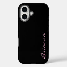 Black Personalized Name Pink Text 