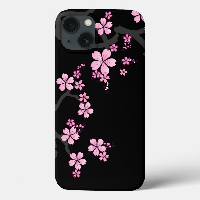 Coques Case-Mate iPhone Black Pink Sakura design japonais :: (Verso)