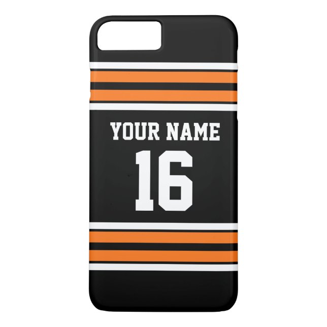 Coques Case-Mate iPhone Black Pumpkn Orange Team Jersey Numéro personnalis (Dos)