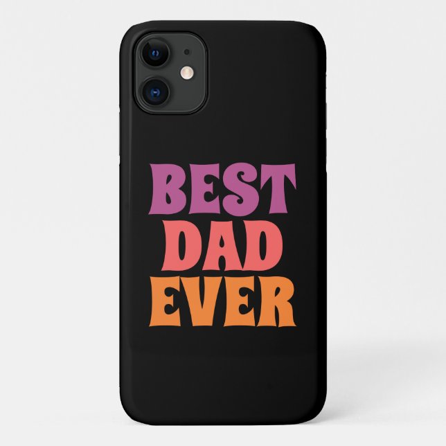 Coques Case-Mate iPhone  black &purple retro best dad ever csript (Dos)