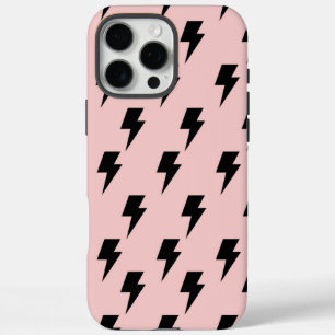 Coque iPhone 16 Pro Max Black Rose Lightning Y2K Indie Protection élégante