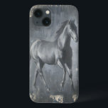 Etui iPhone 13 Black Running Stallion<br><div class="desc">This painting by Ethan Harper is captivating. He captured the beauty of the stallion associated with two simple colors: black and beige. This contemporary fine art print of a black running stallion will add character to any living room,  dining room or bedroom.</div>