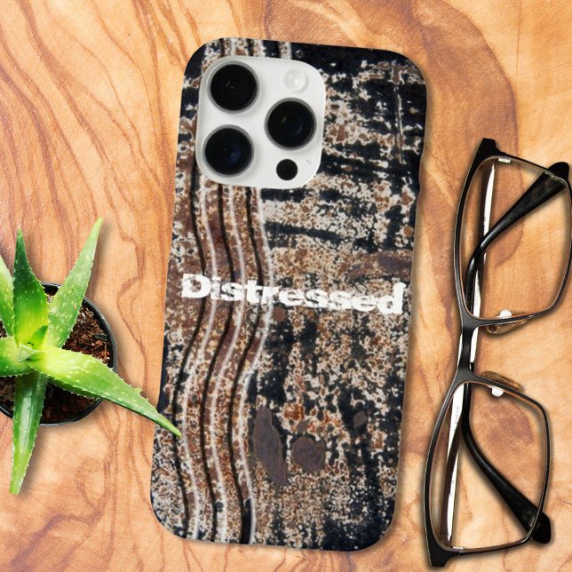 Coques Case-Mate iPhone Black Rusty Metal Grunge Photo (Faux rust phone case template back side)