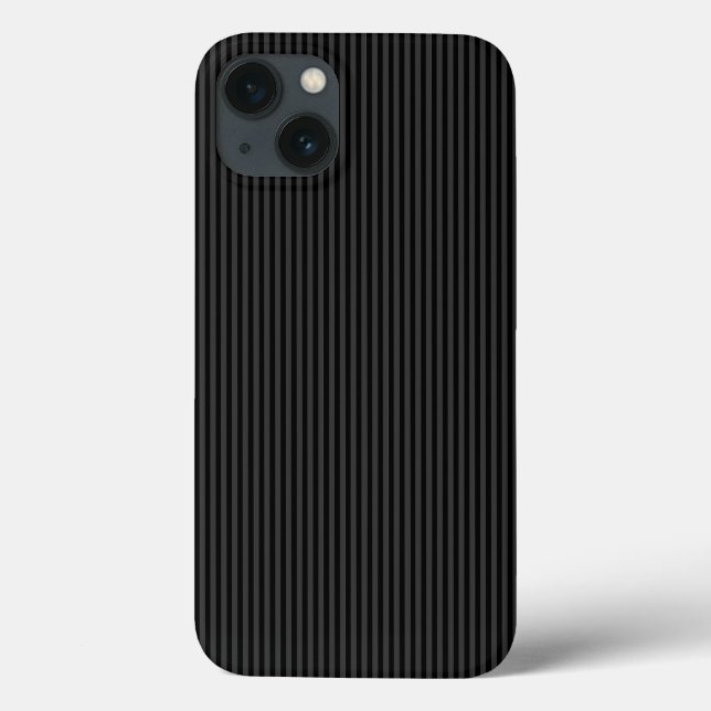 Coques Case-Mate iPhone Black & Smoky Black Narrow Vertical Stripes (Verso)