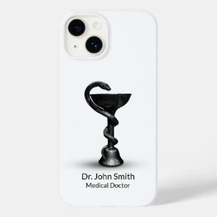 Coque Case-Mate iPhone Black Snake Bowl Hygieia White Caduceus Médicale