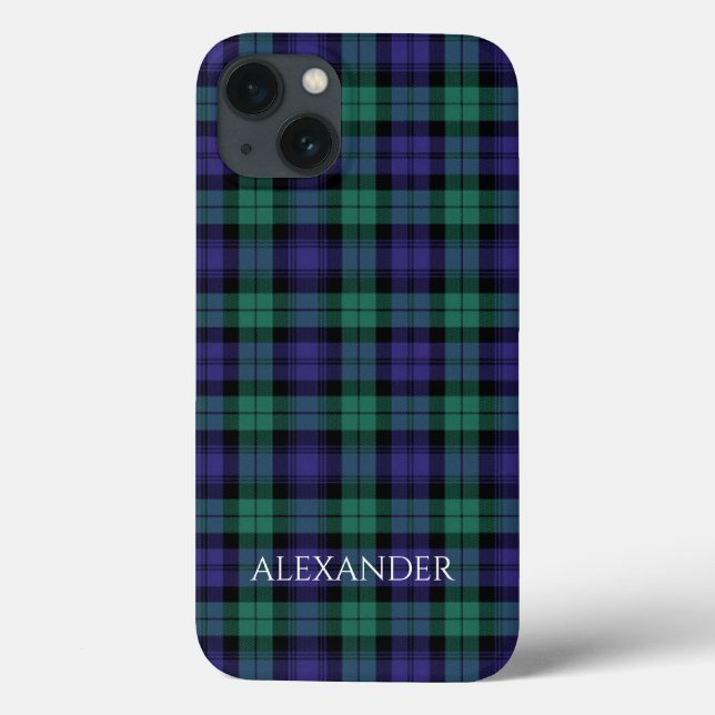 Coques Case-Mate iPhone Black Watch Scottish Tartan Nom (Verso)
