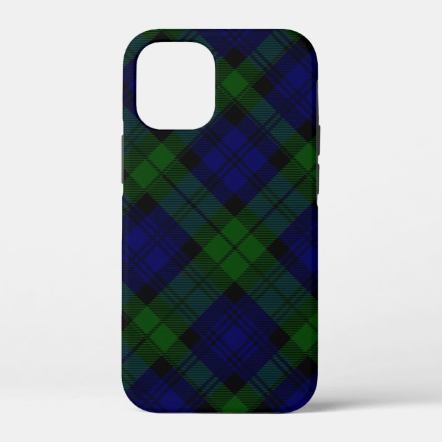 Coques Case-Mate iPhone Black Watch Tartan Bleu Vert Carreaux (Verso)