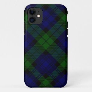 Coque Case-Mate Pour iPhone Black Watch Tartan bleu vert Plaid