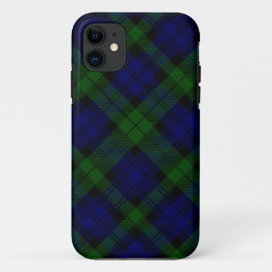 Coques Pour iPhone Black Watch Tartan bleu vert Plaid