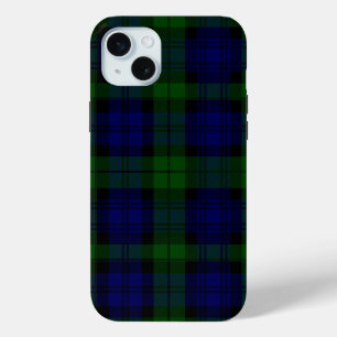 Coque Case-Mate iPhone Black Watch Tartan bleu vert Plaid